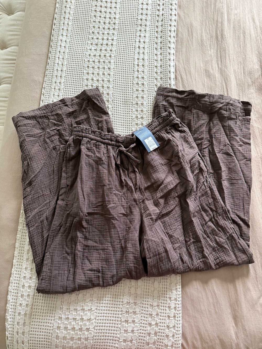 NEW Universal Thread Brown Gauze Drawstring Pants Size M